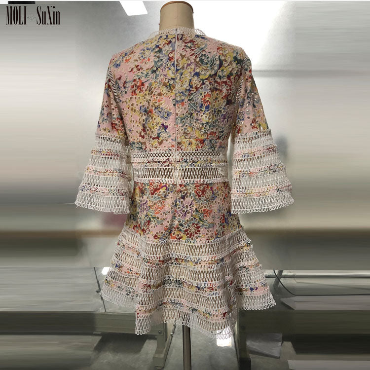 MOLI Wholesale Flare Sleeve Lovelorn Floral Flutter Dress