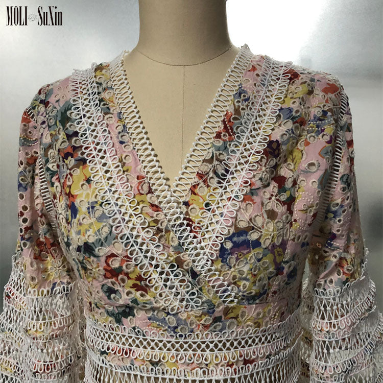 MOLI Wholesale Flare Sleeve Lovelorn Floral Flutter Dress