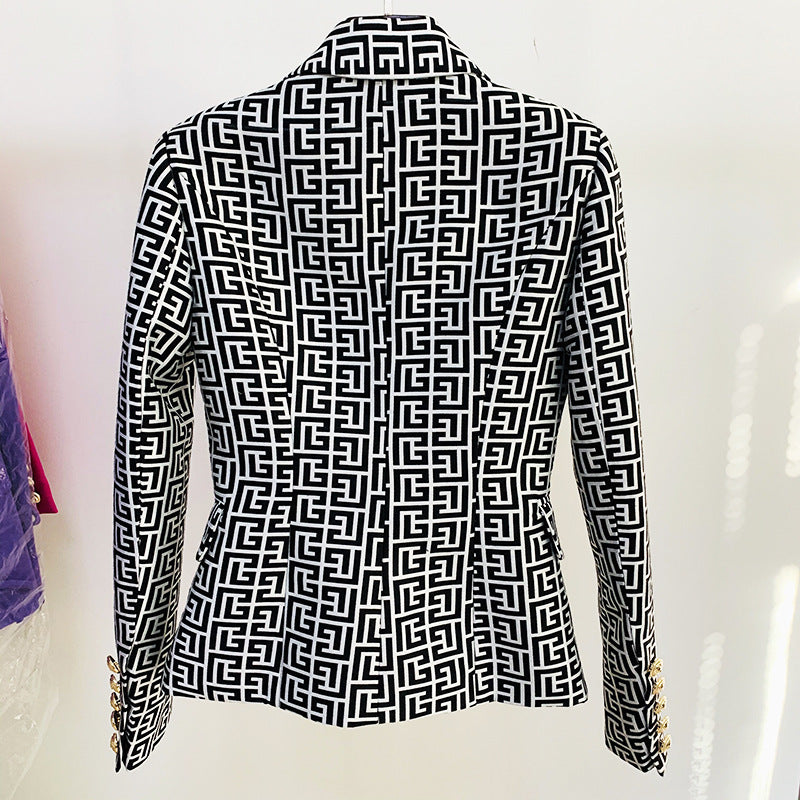 MOLI Jacquard Geometric Pattern Print Women Jackets