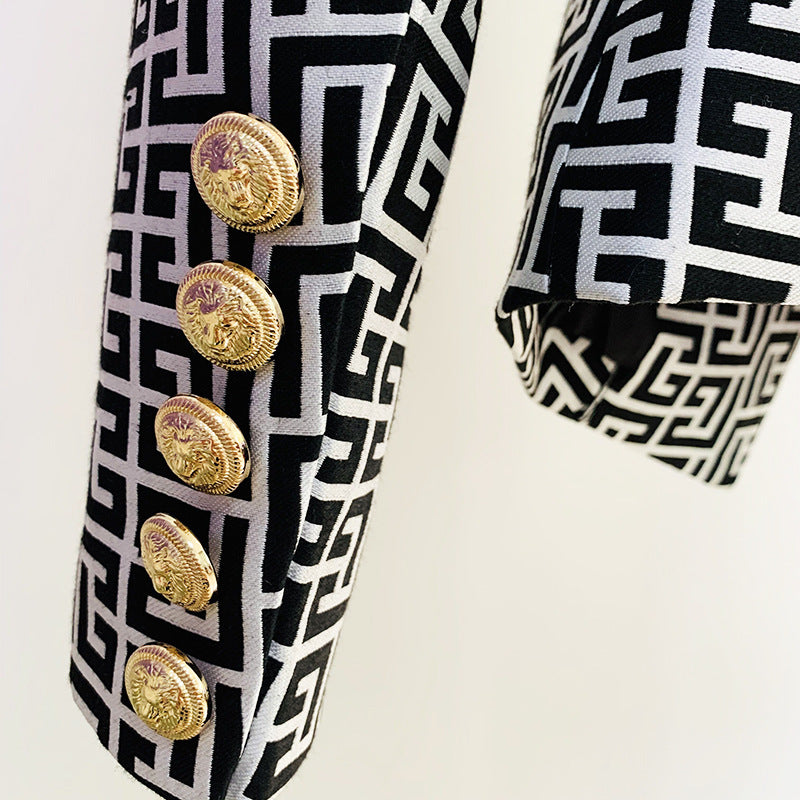 MOLI Jacquard Geometric Pattern Print Women Jackets