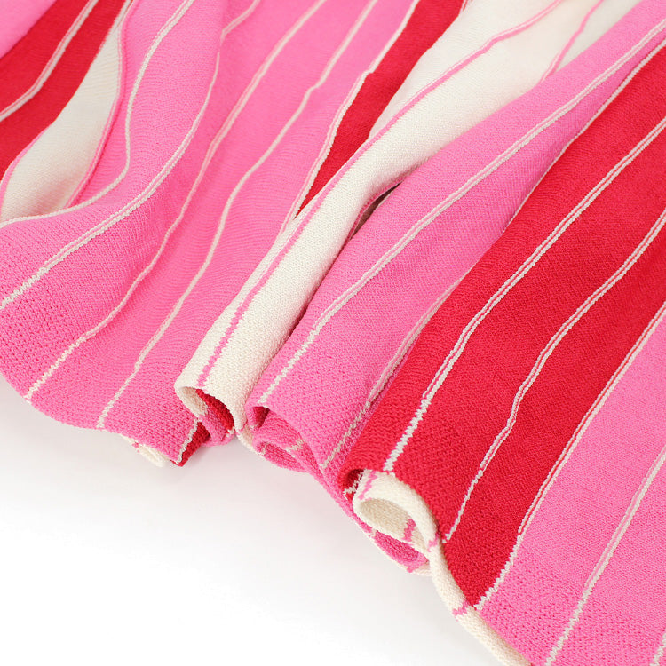 MOLI Summer new V-neck cross vertical stripes sleeveless Fashion knit Night Dress dress elegant long