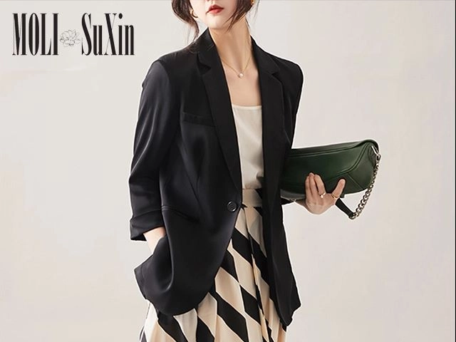 elegance and professionalism silk skirt suit