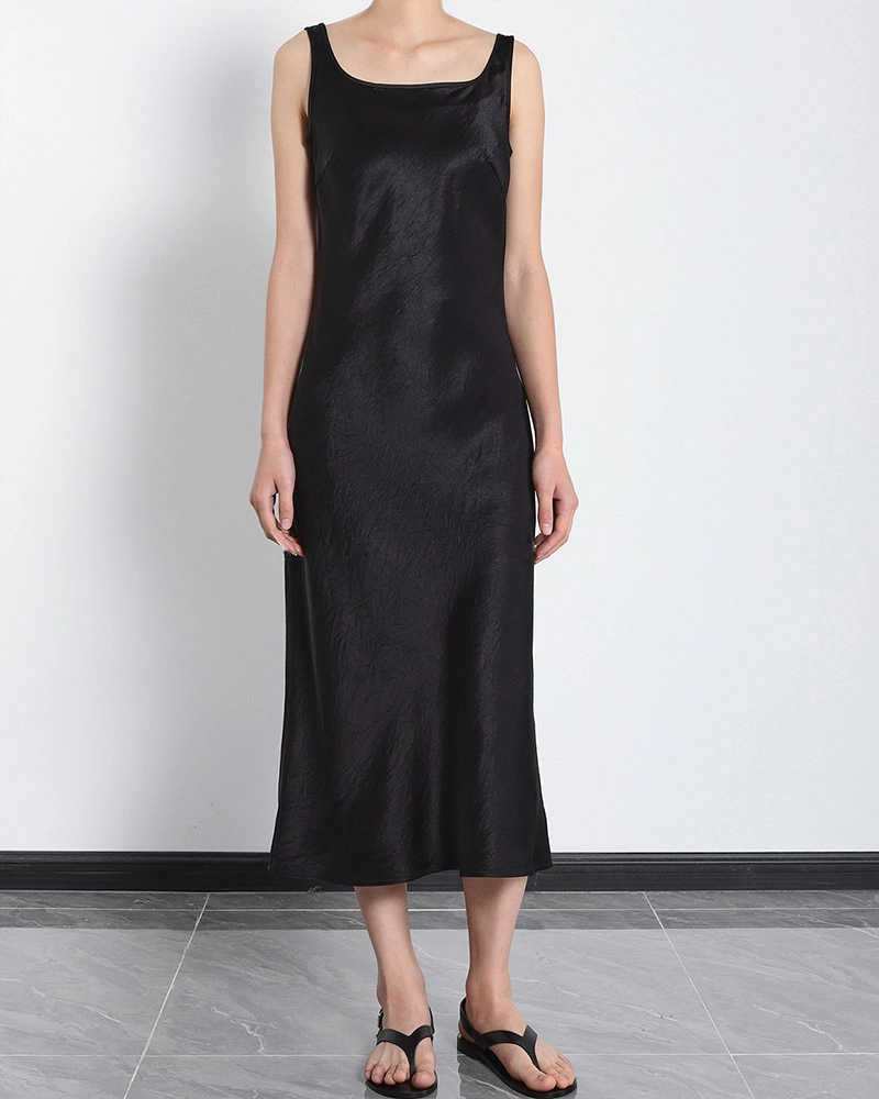 High End Clothing Manufacturers Offering Sustainable Acetate Long Dress for Timeless Style.