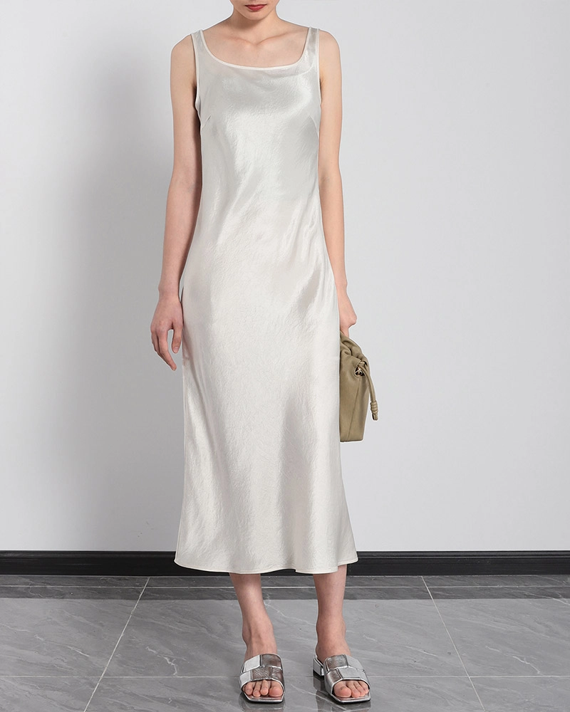 Premium Acetate Long Dress, Created by High End Clothing Manufacturers for Eco-conscious Fashion.