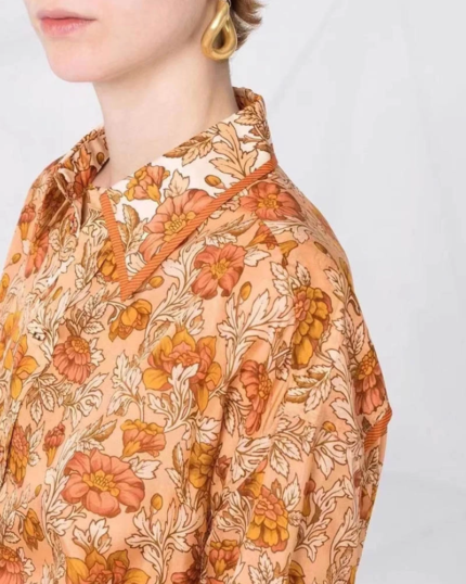 Camisa de manga larga con estampado de seda 2