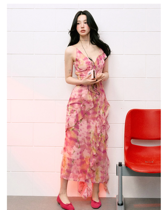French-inspired summer floral dress made by Chinese dress manufacturers