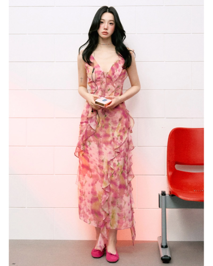 Vestido floral con volantes 1