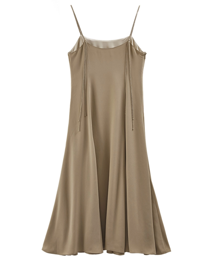 French Retro Camisole Dress-5