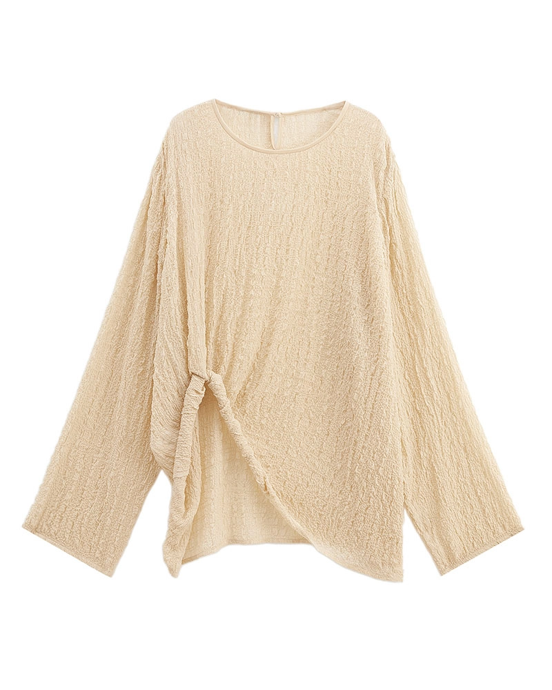 Silk blouse with curled edge made by China clothing manufacturers