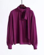Women's Long Sleeve Silk Ribbon Shirt2