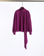 Women's Long Sleeve Silk Ribbon Shirt3