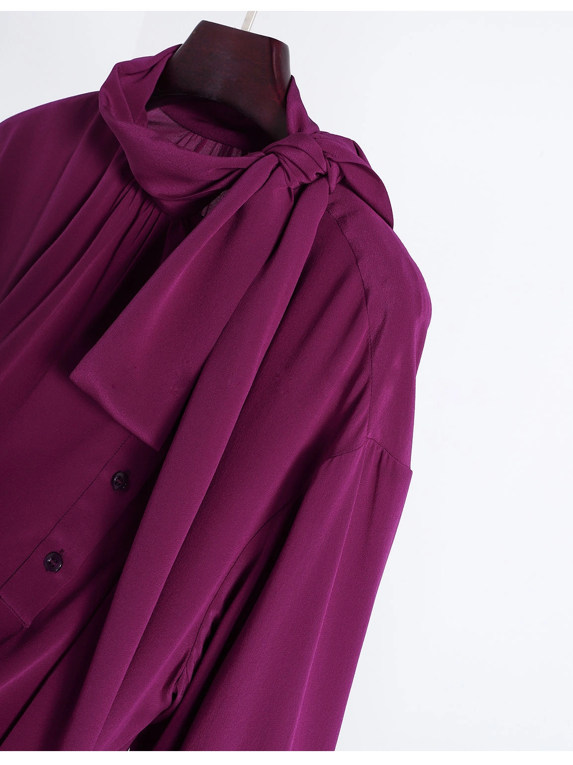 Women's Long Sleeve Silk Ribbon Shirt7