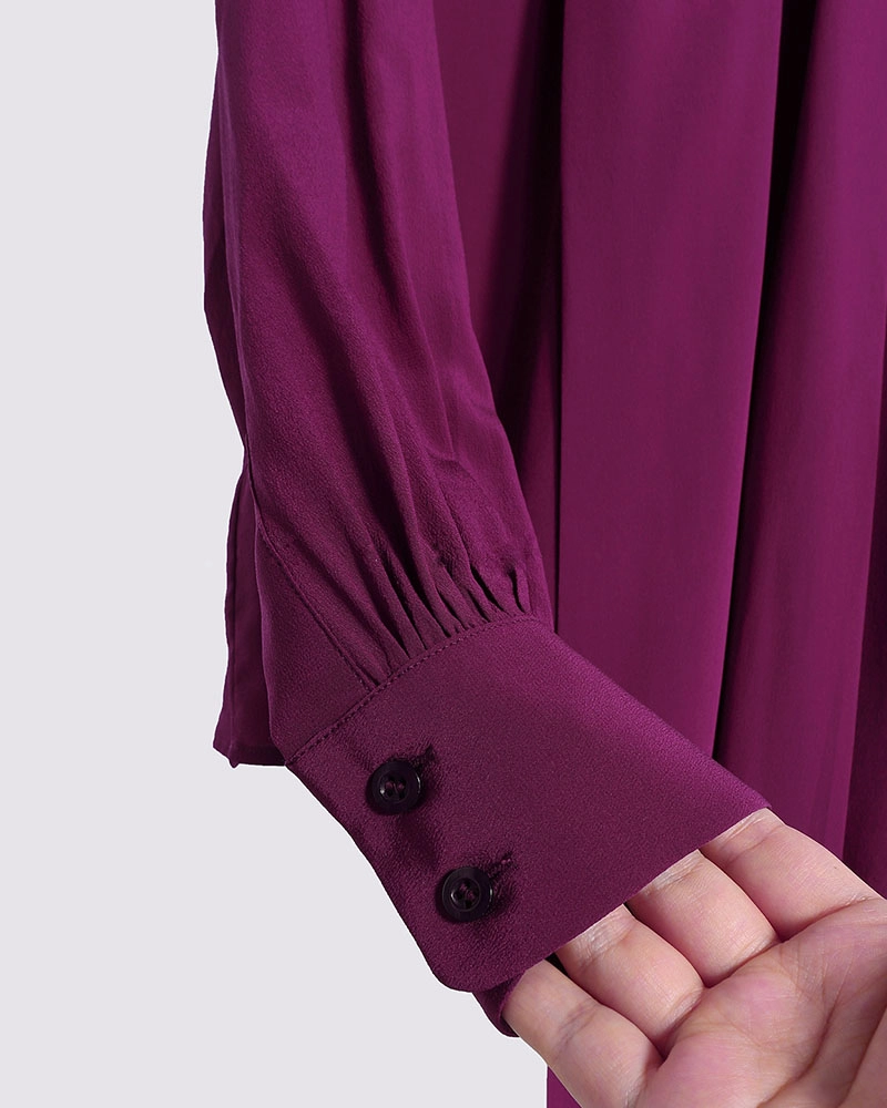 Women's Long Sleeve Silk Ribbon Shirt8
