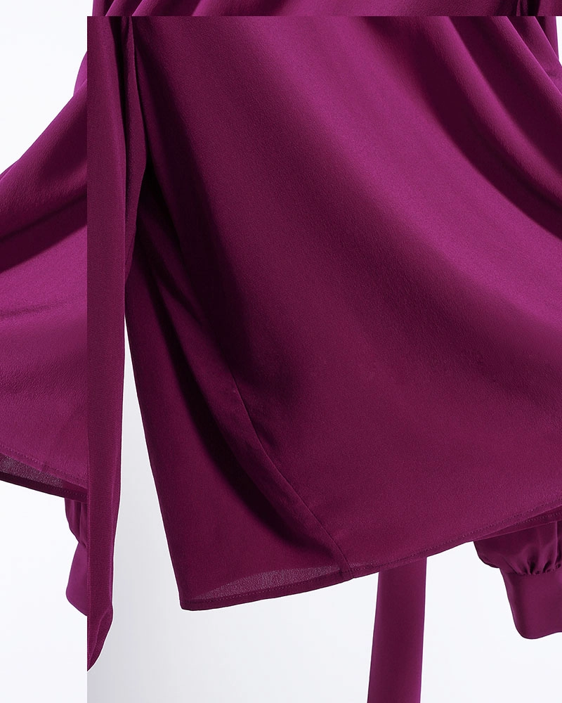 Women's Long Sleeve Silk Ribbon Shirt9