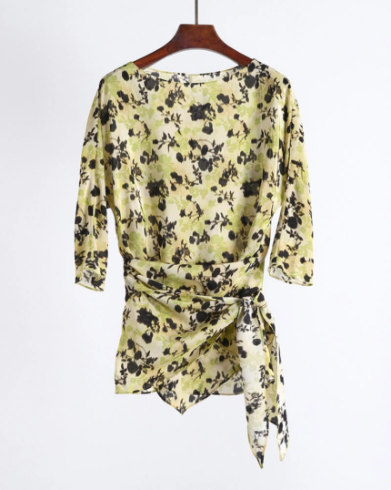 Women's Silk Printed Tops-2