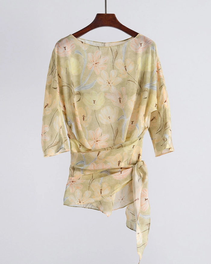 Women's Silk Printed Tops-3