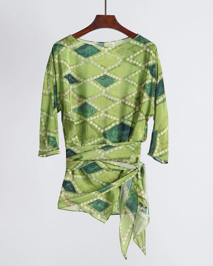 Women's Silk Printed Tops-4