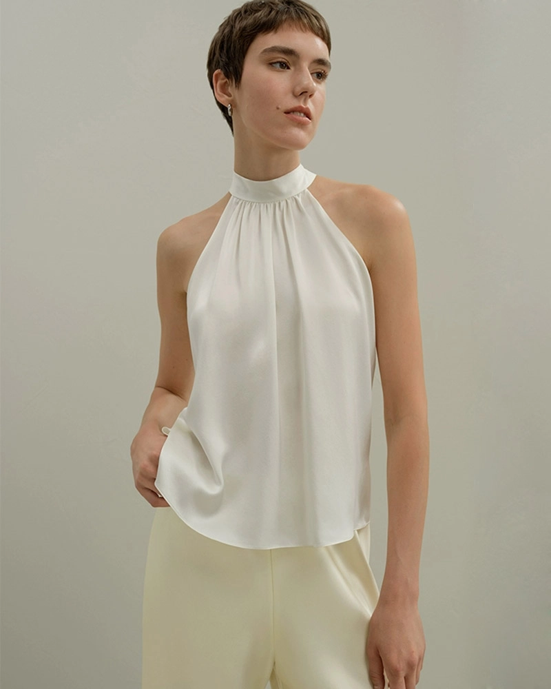 Elegant women’s silk tops from a Dongguan wholesale clothing supplier