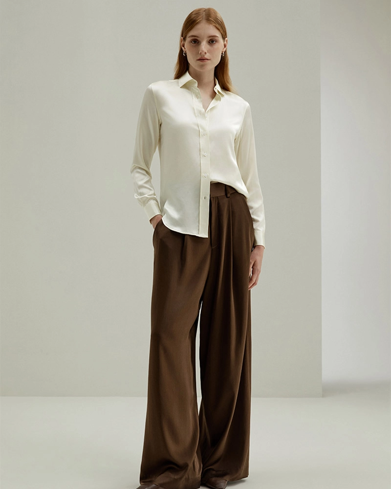 Soft breathable silk fabric for ladies blouse