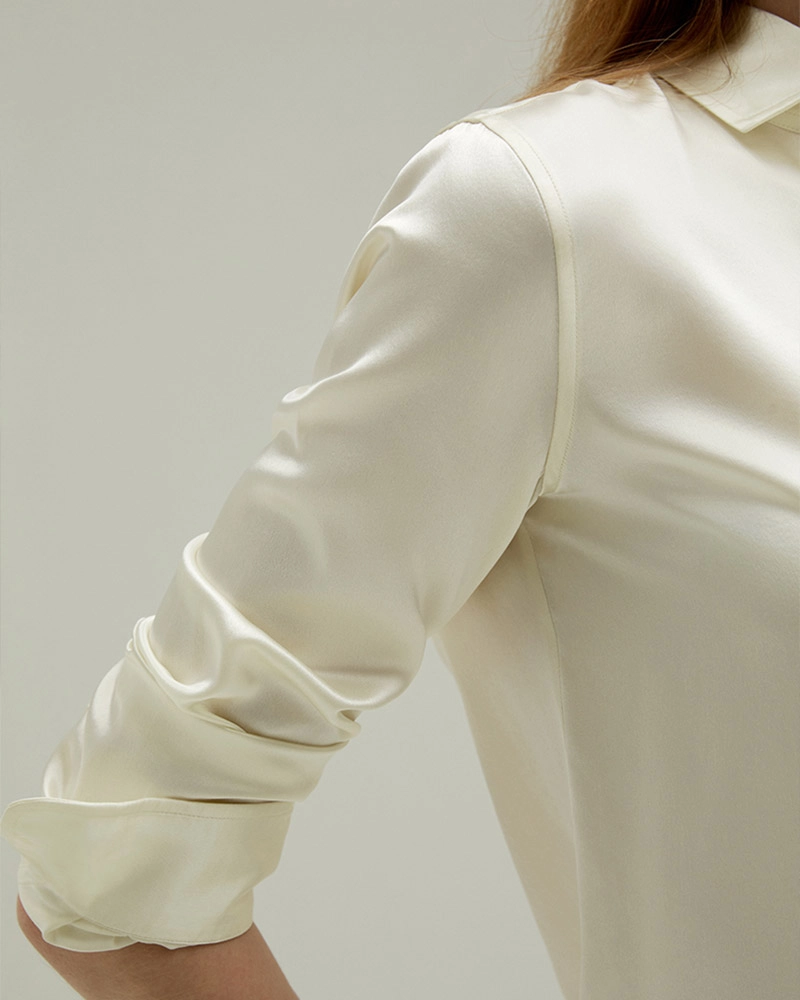Fashionable silk blouse for office and formal wear