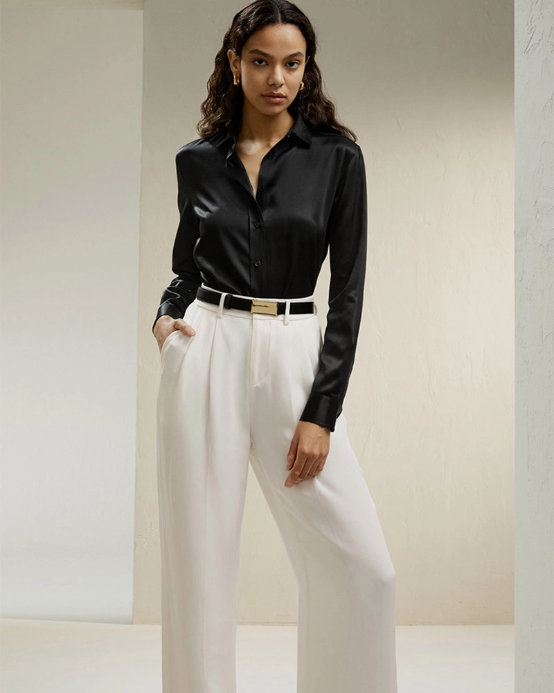 Custom-made ladies silk blouse design options