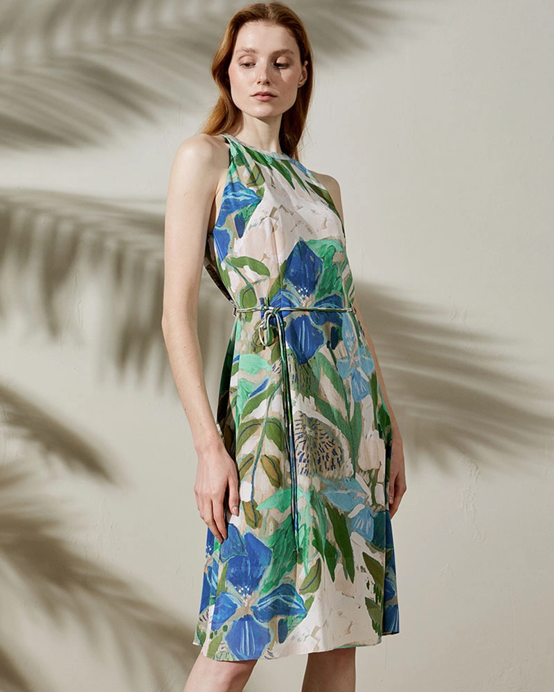 High-End Women’s Silk Printed Dress Clothing Brand