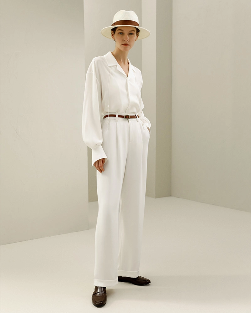 Dongguan factory producing women's silk shirts in bulk