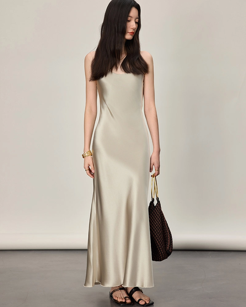 Elegant Custom Dresses: Acetate Satin Long Dress for Every Occasion.