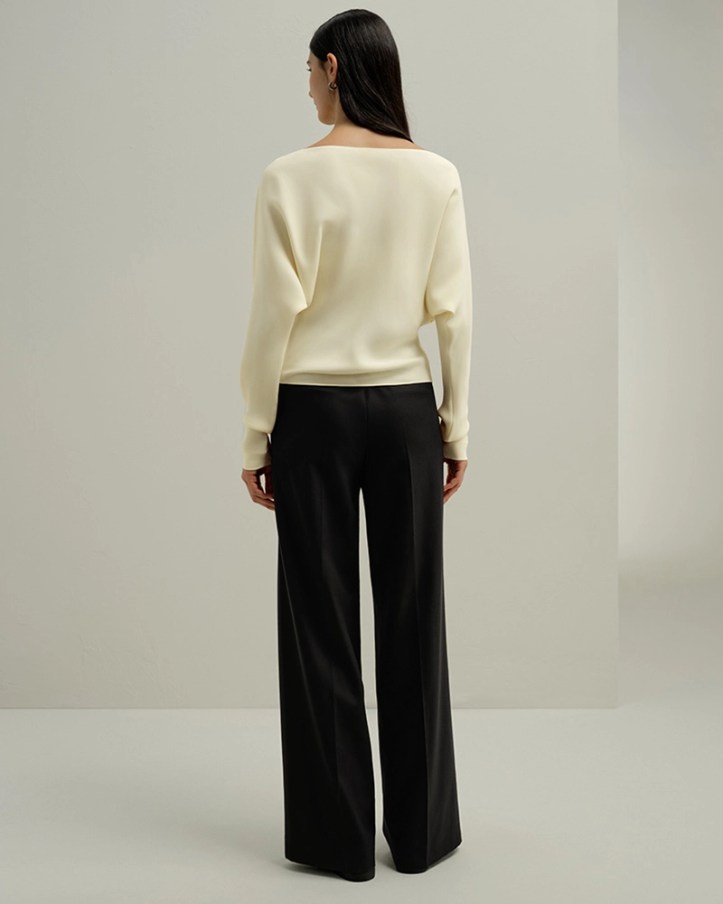 Silk blouse with elegant drape, premium Custom Made Clothing for fashion lovers
