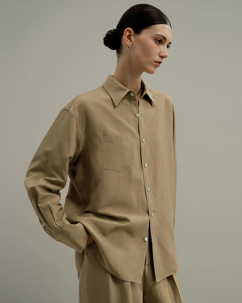 Private Label Clothing: Minimalist Design Shirt made from premium fabric, custom 3D design.